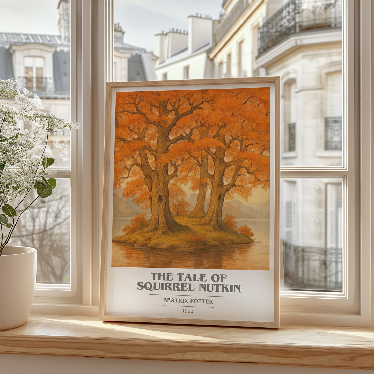 The Tale Of Squirrel Nutkin book cover poster colour and style options – Beatrix Potter book art