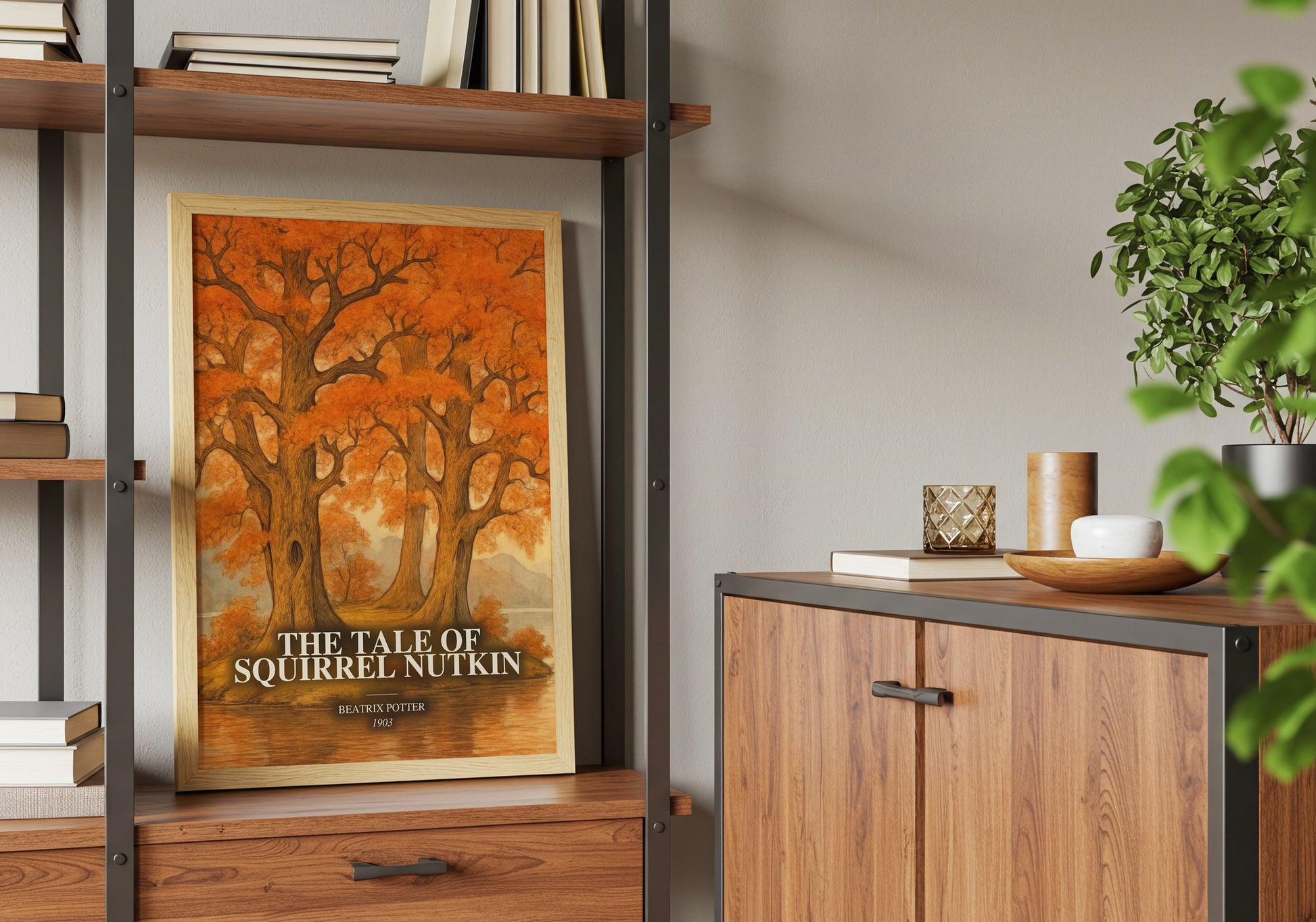 The Tale Of Squirrel Nutkin book watercolour illustration paper finish options – matte satin gloss