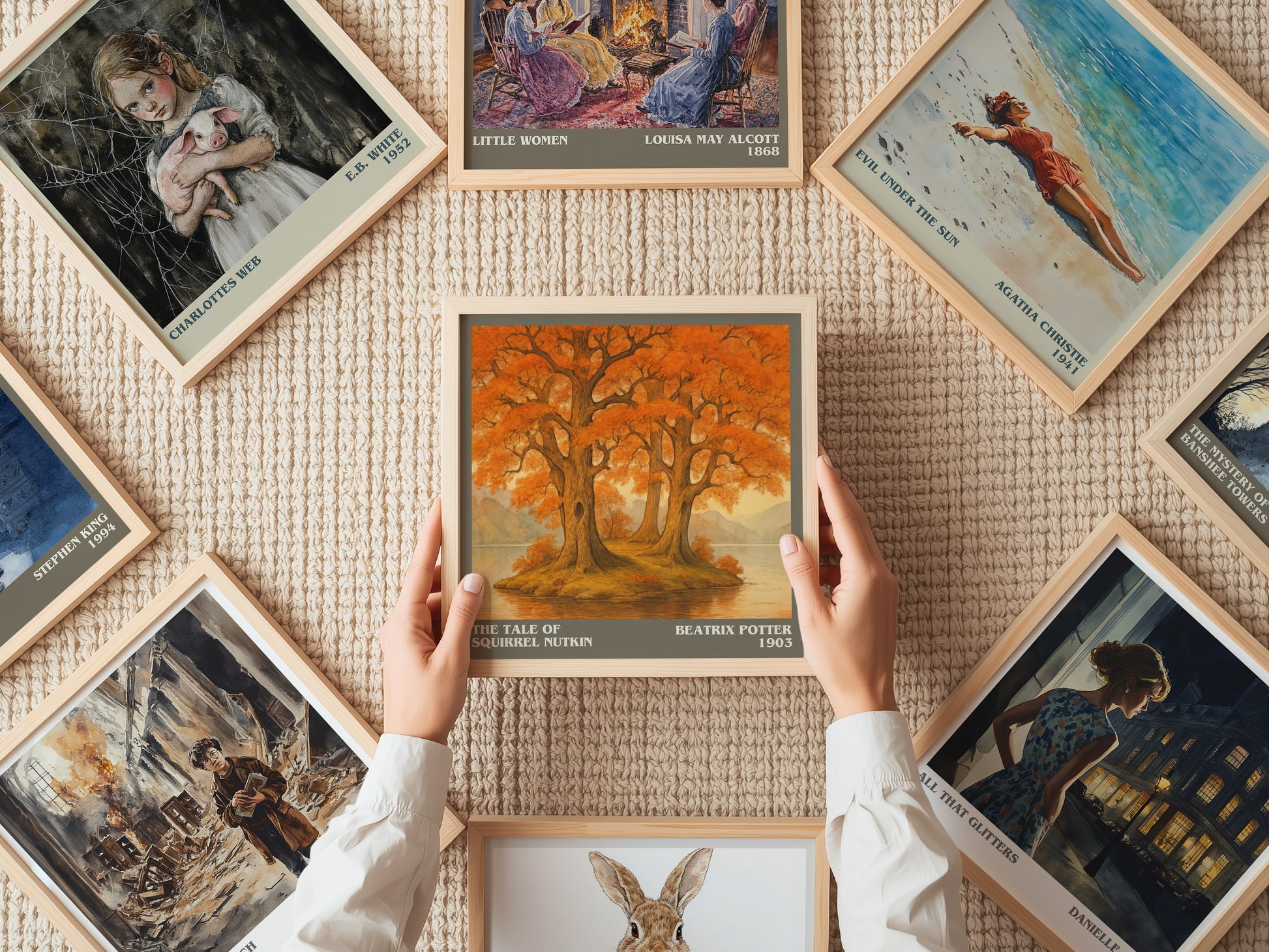 The Tale Of Squirrel Nutkin literary book poster framed on wall – childrens wall art