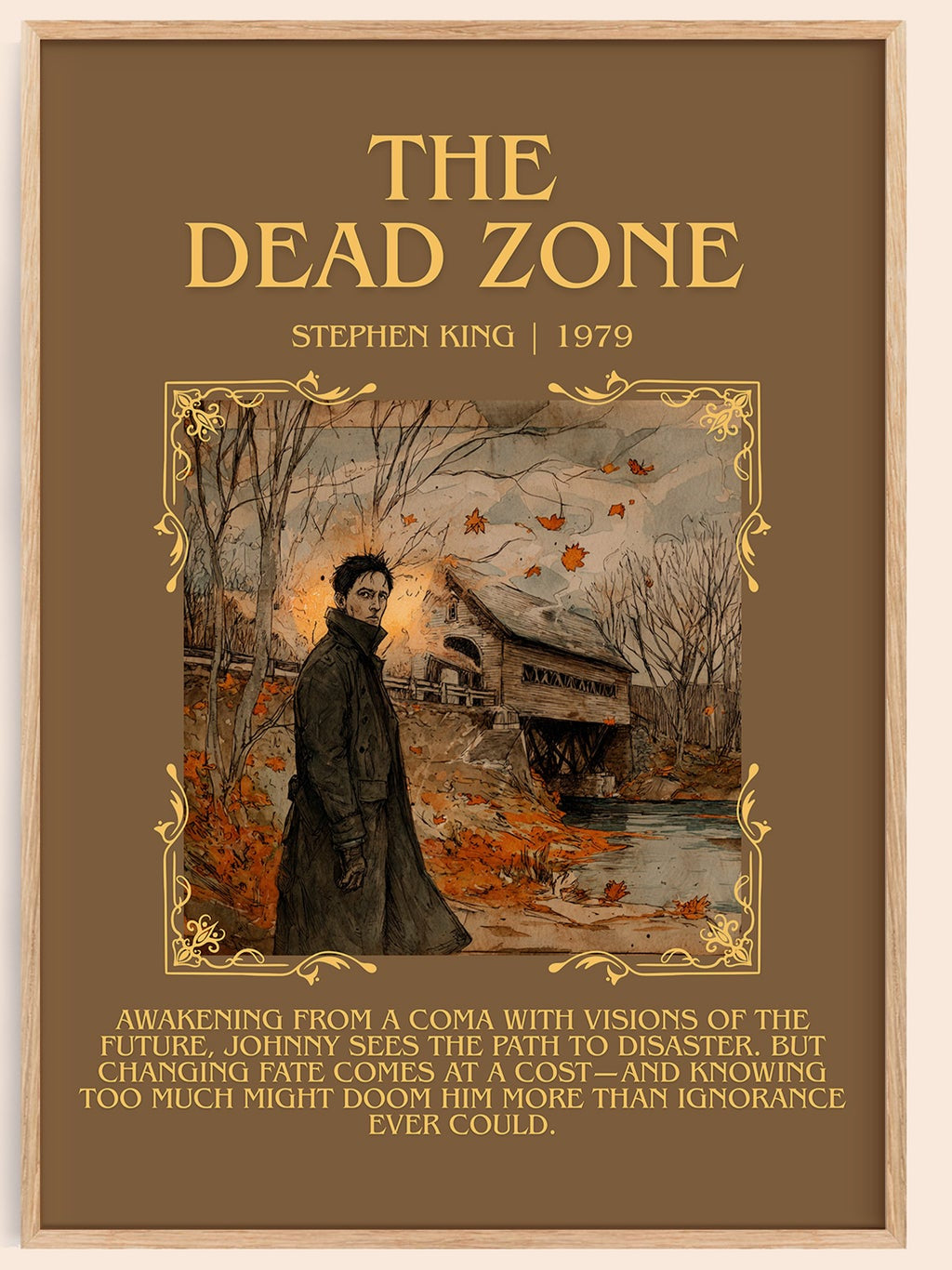 The Dead Zone minimalist book poster by Stephen King – framed literary art print