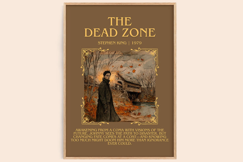 The Dead Zone minimalist book poster by Stephen King – framed literary art print