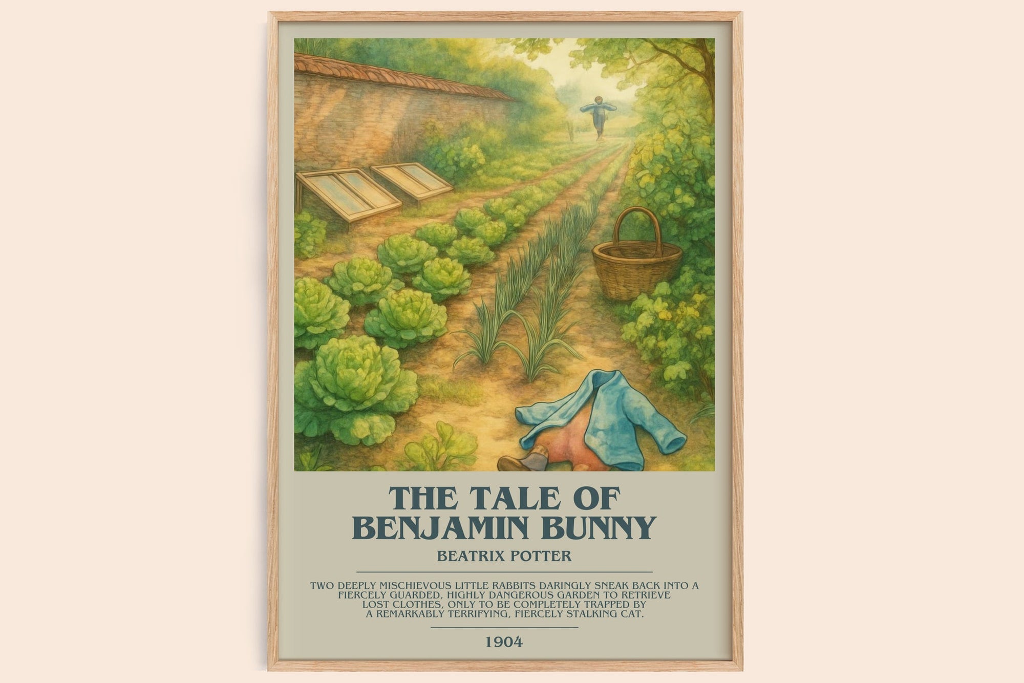 The Tale Of Benjamin Bunny bookish book poster by Beatrix Potter – framed literary art print