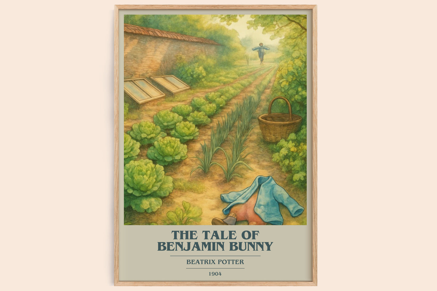 The Tale Of Benjamin Bunny book cover book poster by Beatrix Potter – framed literary art print