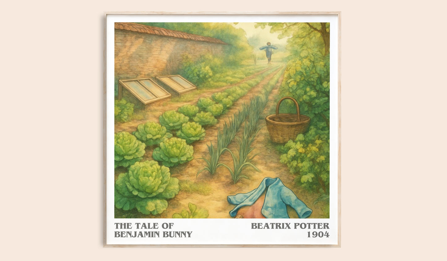 The Tale Of Benjamin Bunny literary book poster by Beatrix Potter – framed literary art print