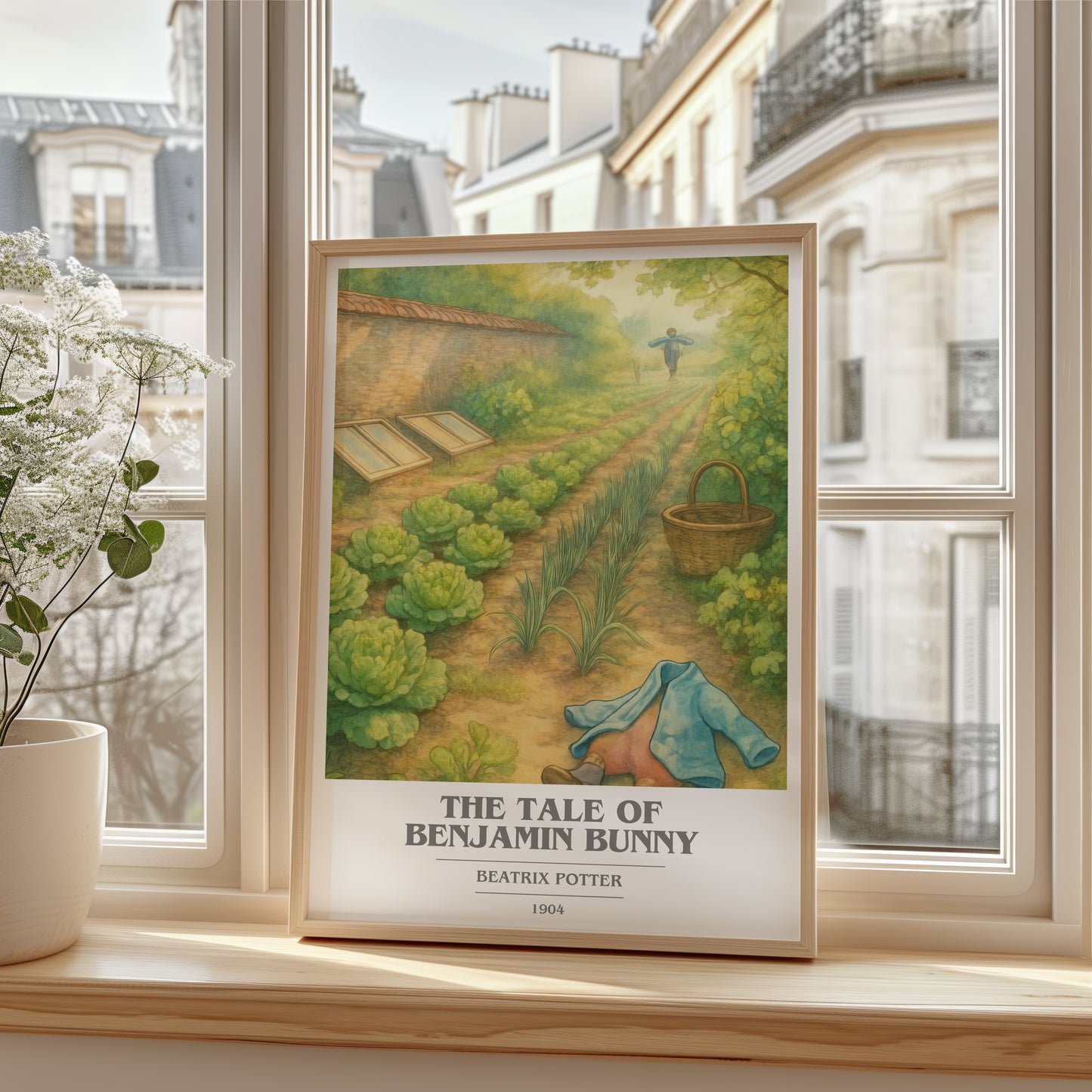 The Tale Of Benjamin Bunny book cover poster colour and style options – Beatrix Potter book art
