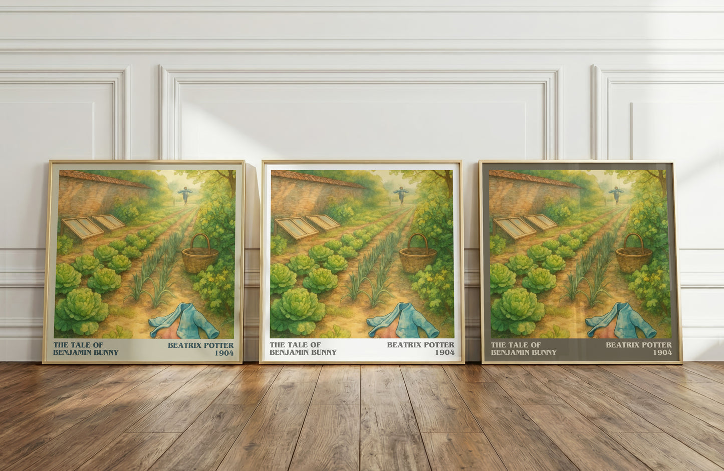 The Tale Of Benjamin Bunny literary art print colour and style options – Beatrix Potter book art