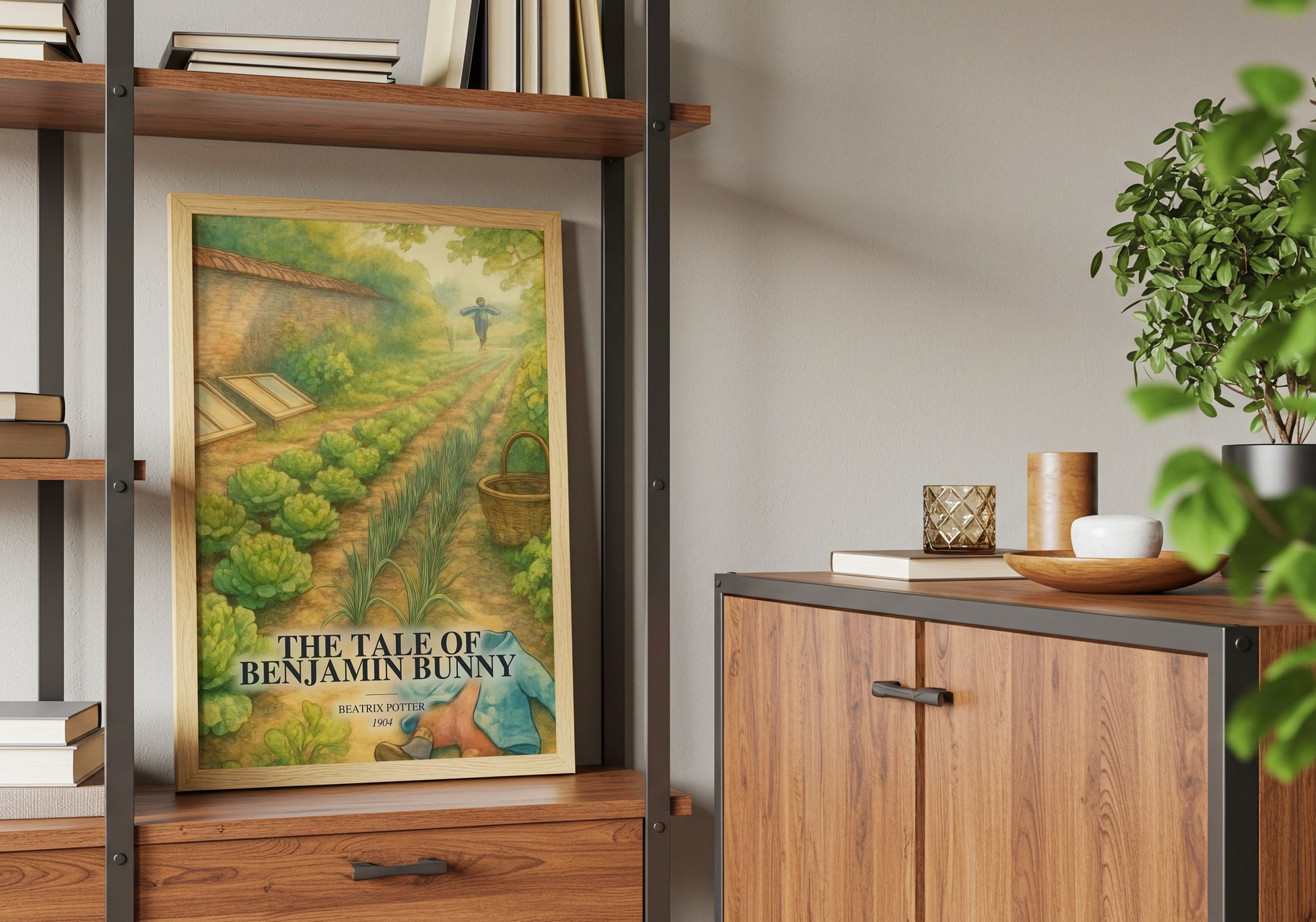 The Tale Of Benjamin Bunny book watercolour illustration paper finish options – matte satin gloss