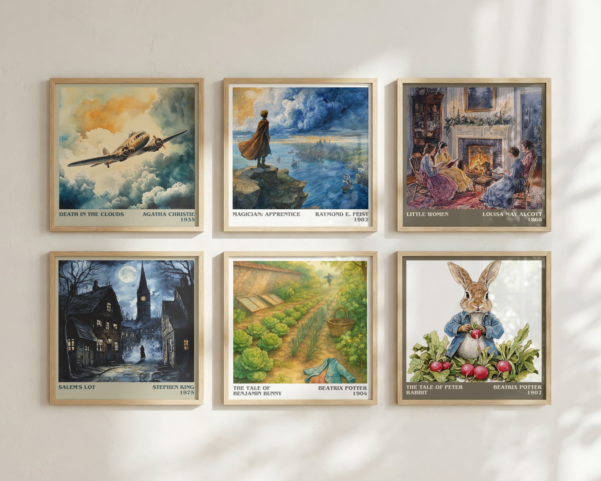 The Tale Of Benjamin Bunny literary print framed by window – literary home decor