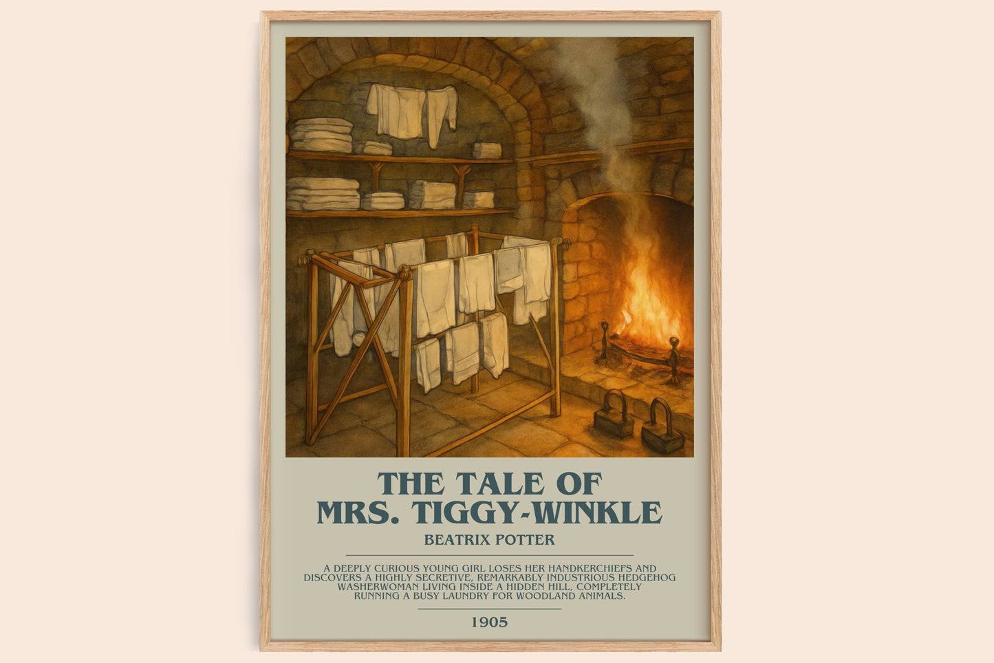 The Tale Of Mrs. Tiggy-Winkle bookish book poster by Beatrix Potter – framed literary art print