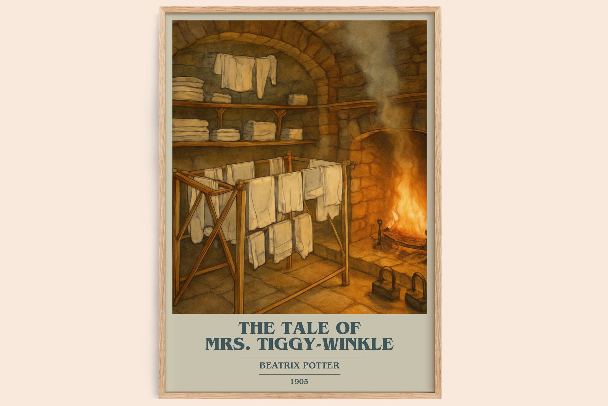 The Tale Of Mrs. Tiggy-Winkle book cover book poster by Beatrix Potter – framed literary art print