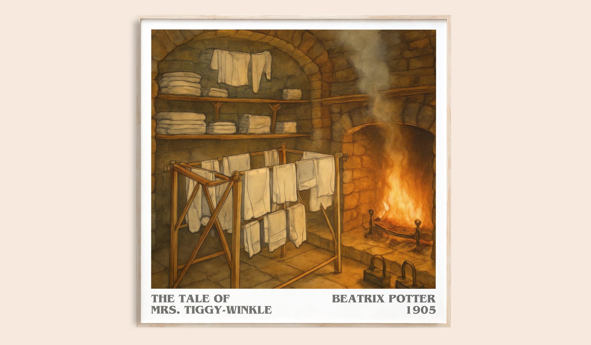 The Tale Of Mrs. Tiggy-Winkle literary book poster by Beatrix Potter – framed literary art print
