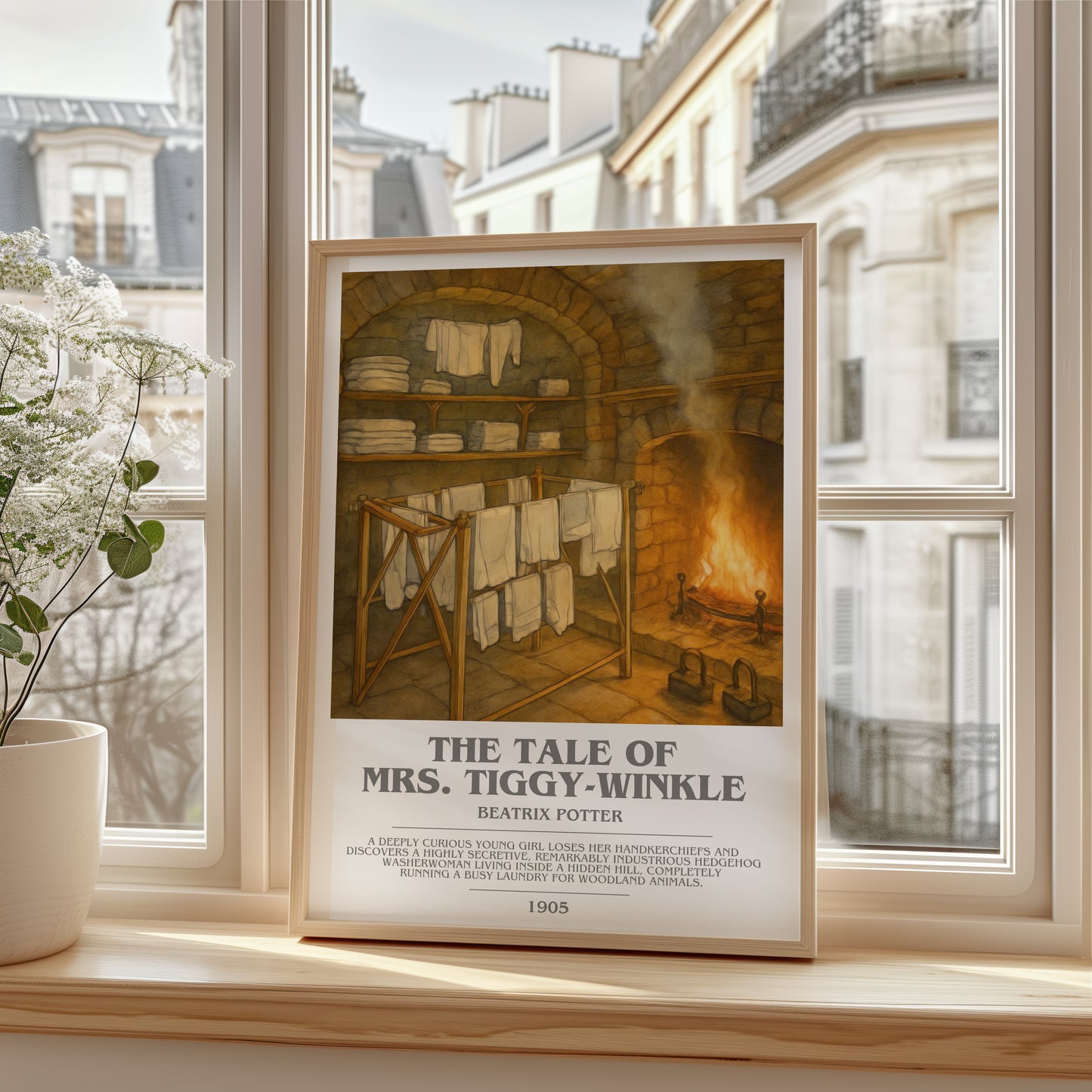 The Tale Of Mrs. Tiggy-Winkle bookish poster colour and style options – Beatrix Potter book art