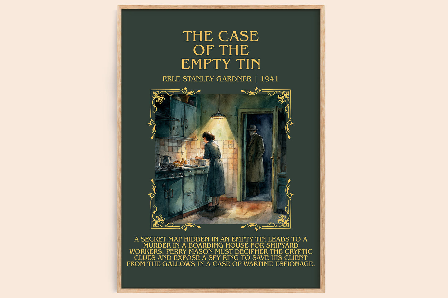 The Case of the Empty Tin minimalist book poster by Erle Stanley Gardner – framed literary art print