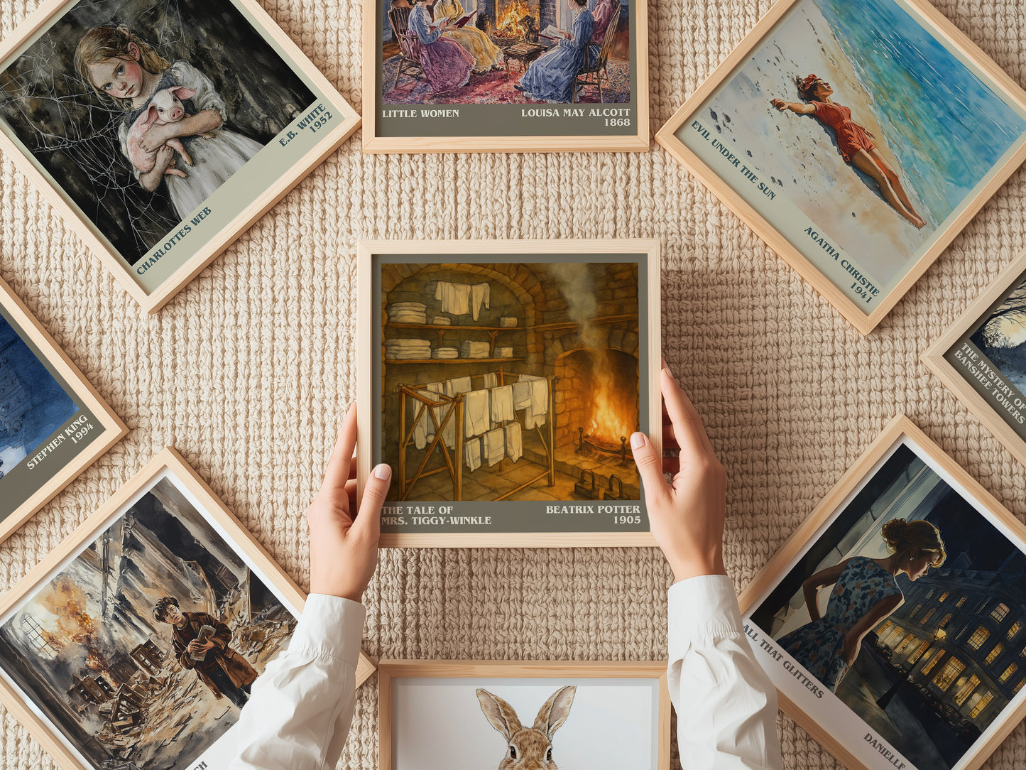 The Tale Of Mrs. Tiggy-Winkle literary book poster framed on wall – childrens wall art