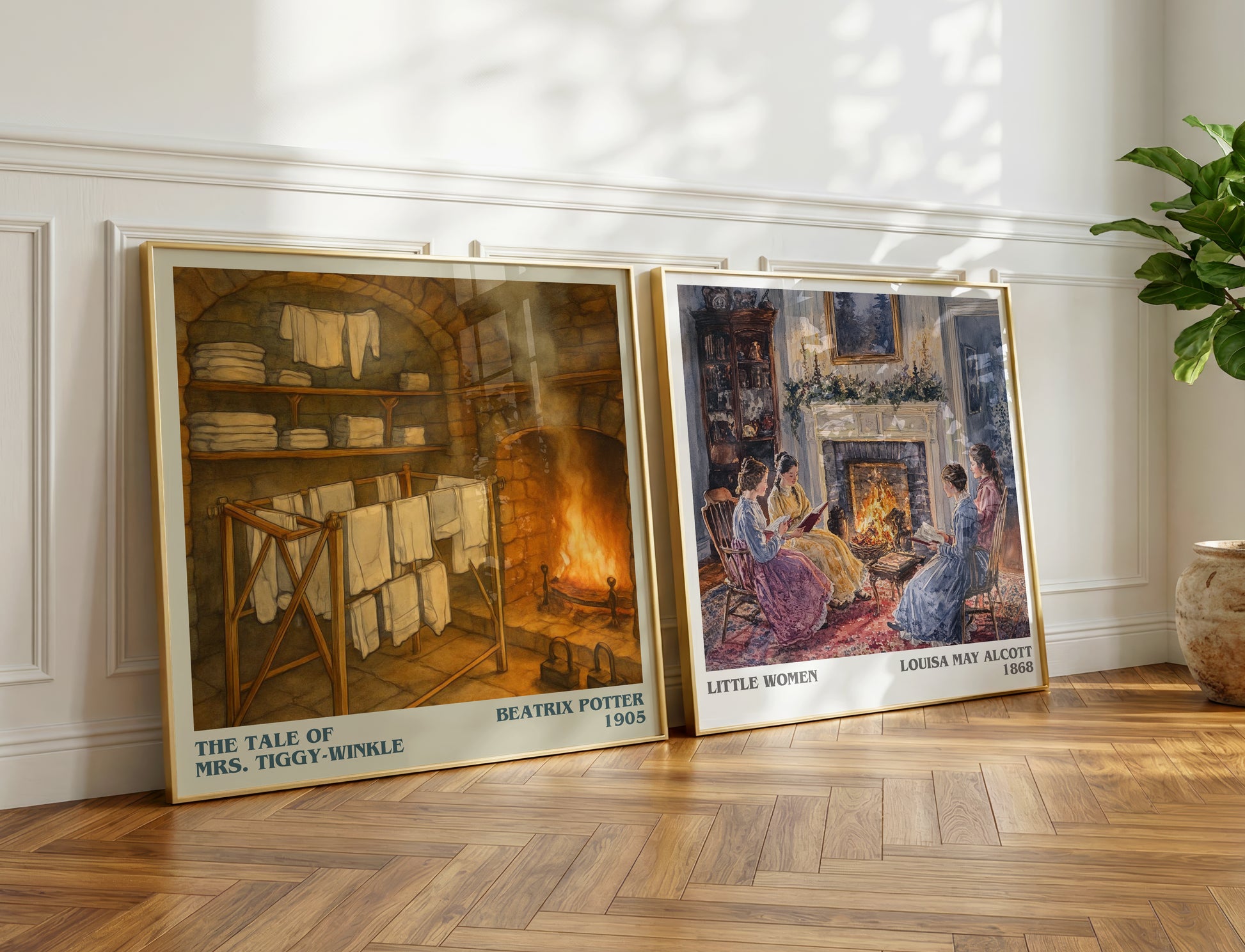 The Tale Of Mrs. Tiggy-Winkle literary print on bookshelf – Beatrix Potter fan gift