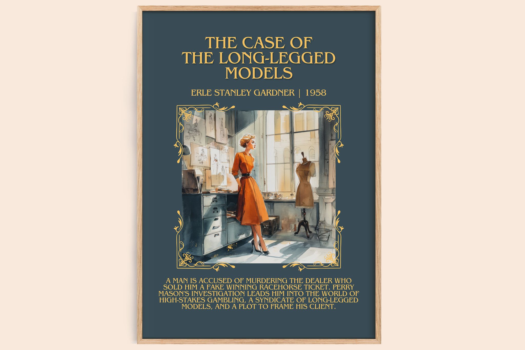 Case of the Long-legged Models Minimalist Book Poster by E. Gardner