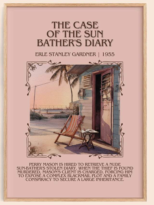Case of the Sun Bather's Diary Minimalist Book Poster by E. Gardner