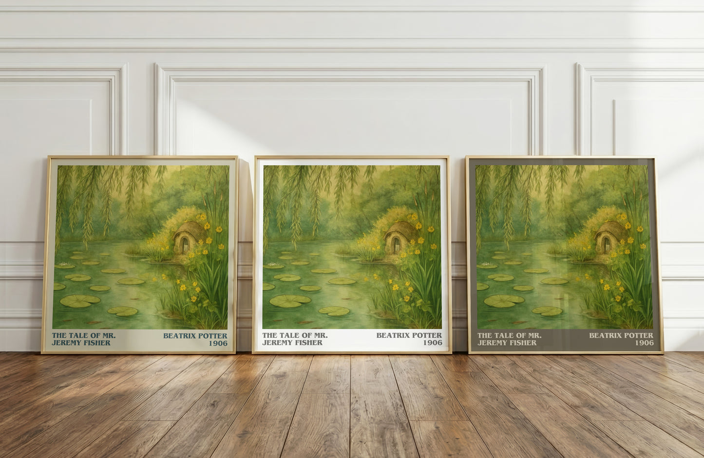 The Tale Of Mr. Jeremy Fisher literary art print colour and style options – Beatrix Potter book art