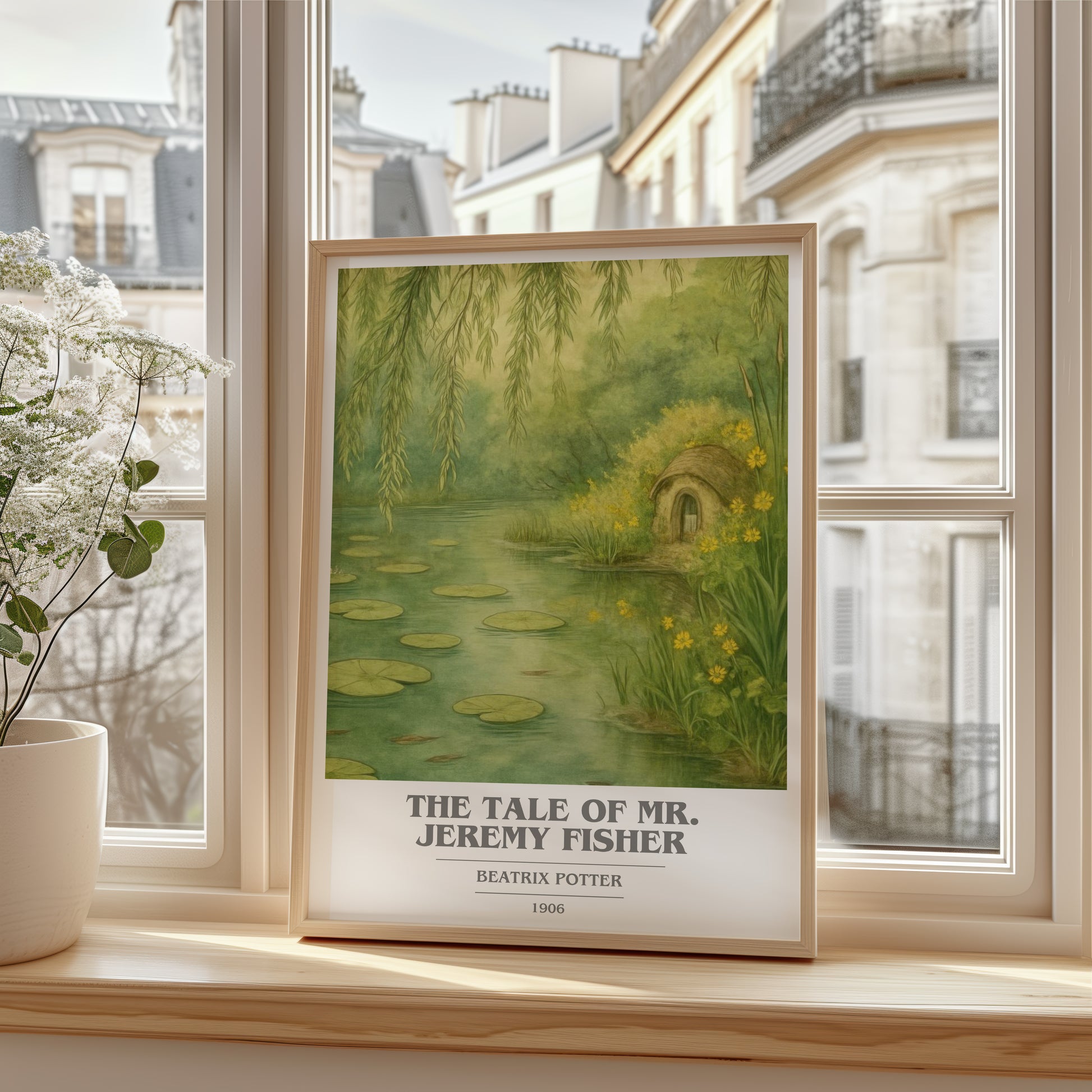 The Tale Of Mr. Jeremy Fisher book cover poster colour and style options – Beatrix Potter book art