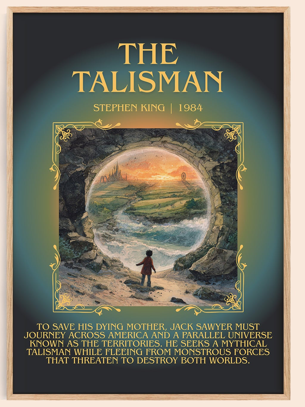The Talisman minimalist book poster by Stephen King – framed literary art print
