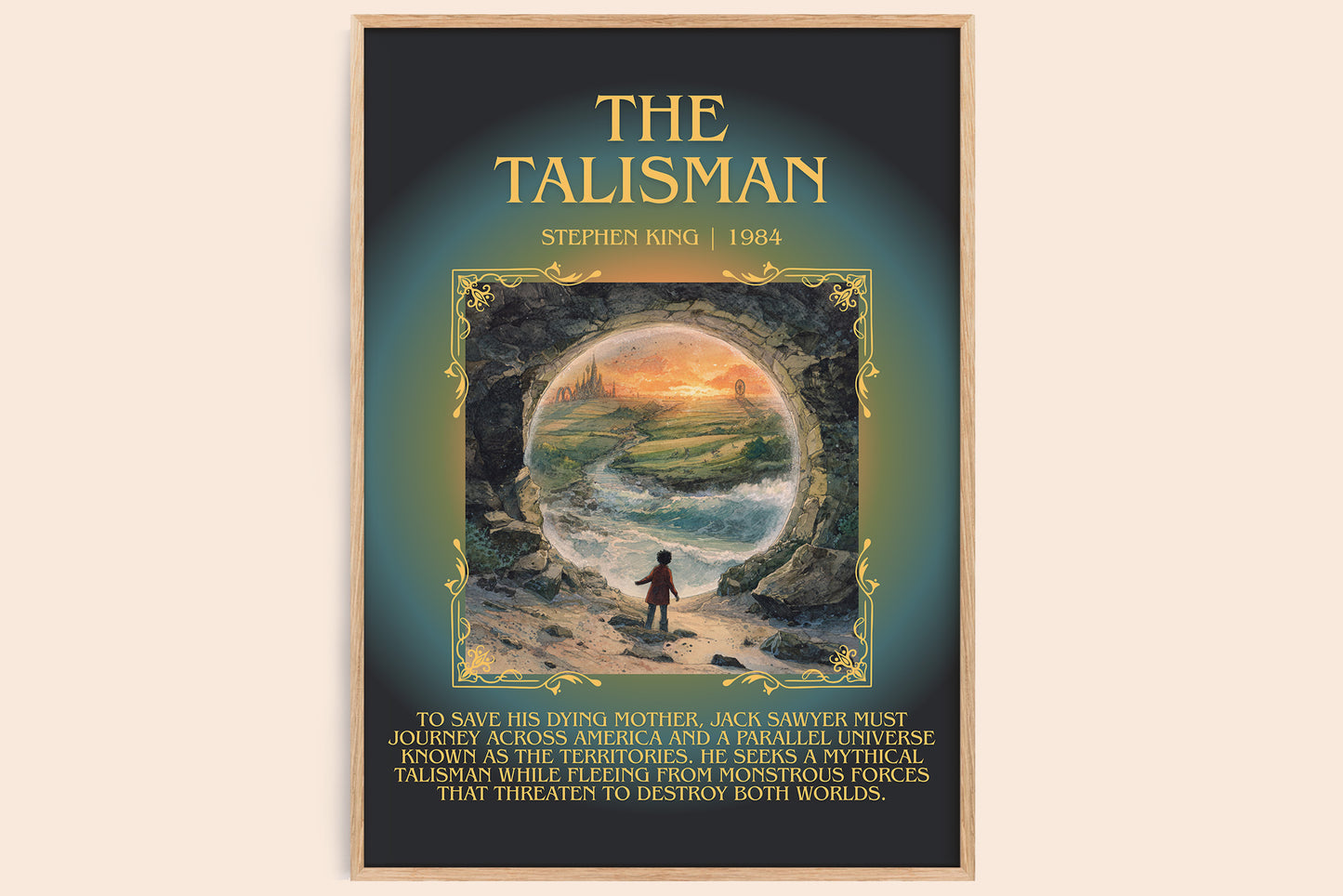 The Talisman minimalist book poster by Stephen King – framed literary art print