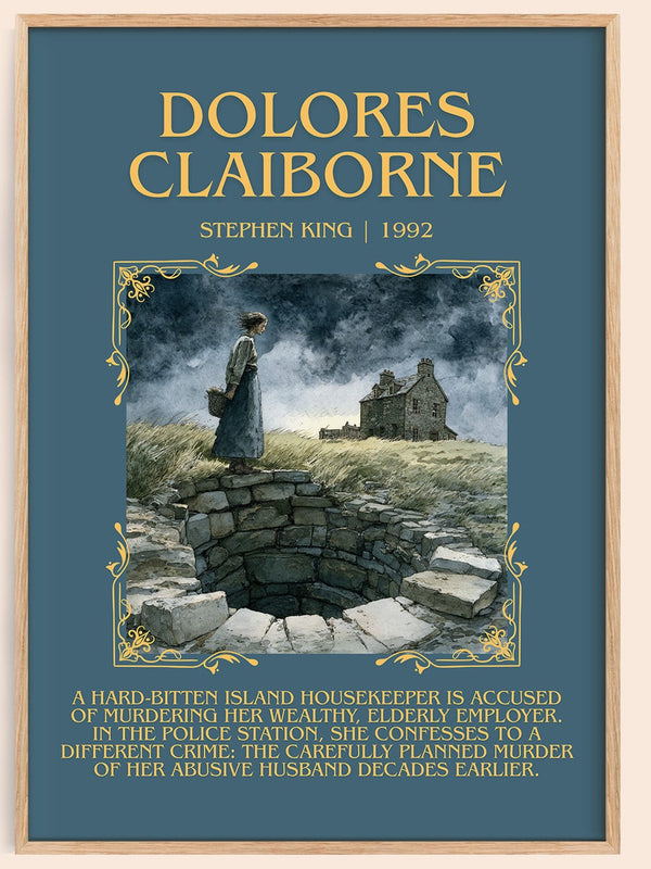 Dolores Claiborne minimalist book poster by Stephen King – framed literary art print