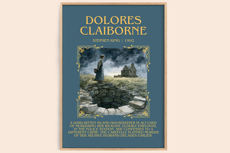Dolores Claiborne minimalist book poster by Stephen King – framed literary art print