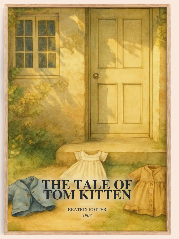 The Tale Of Tom Kitten watercolour book poster by Beatrix Potter – framed literary art print