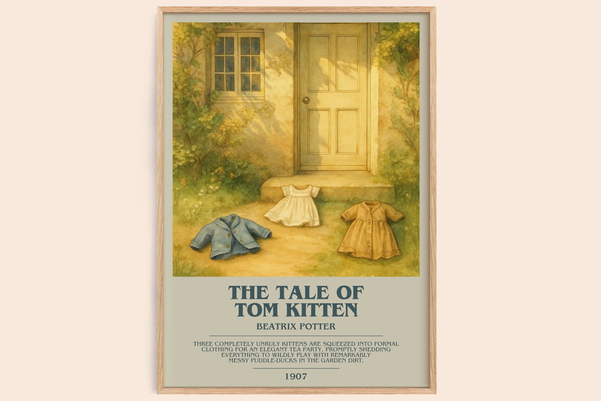 The Tale Of Tom Kitten bookish book poster by Beatrix Potter – framed literary art print