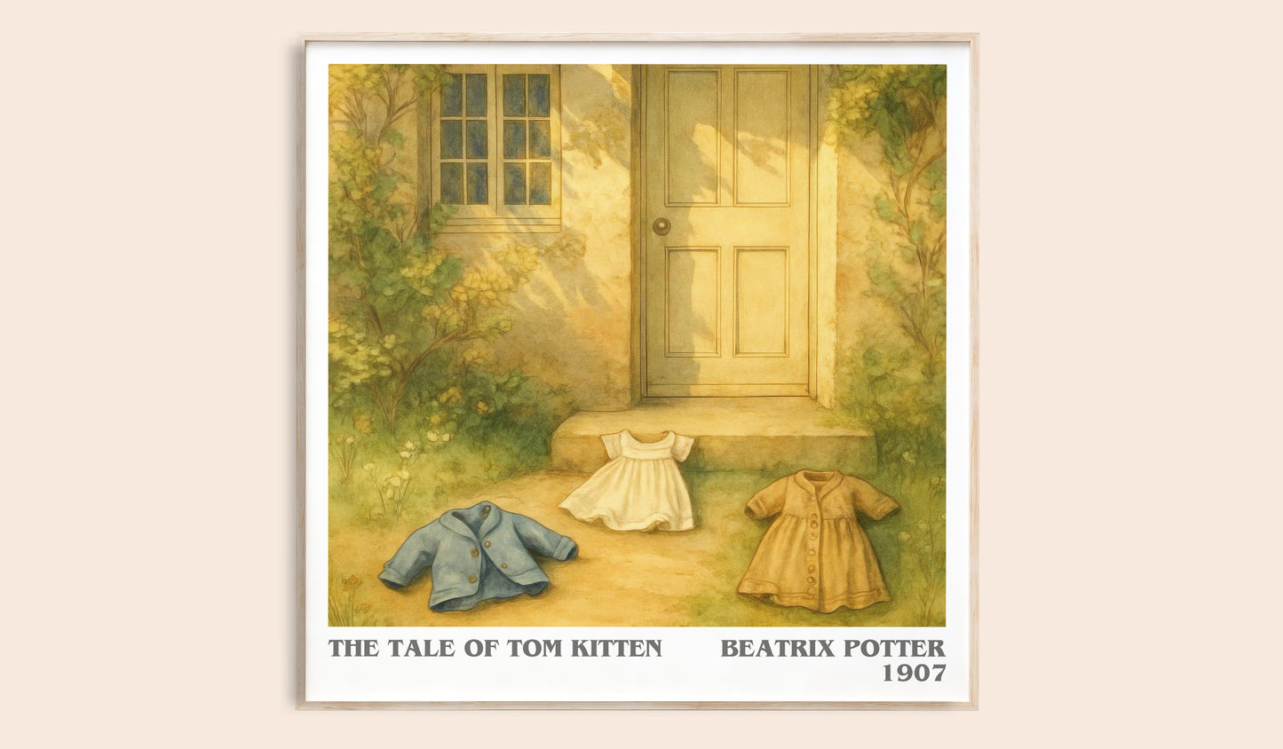 The Tale Of Tom Kitten literary book poster by Beatrix Potter – framed literary art print
