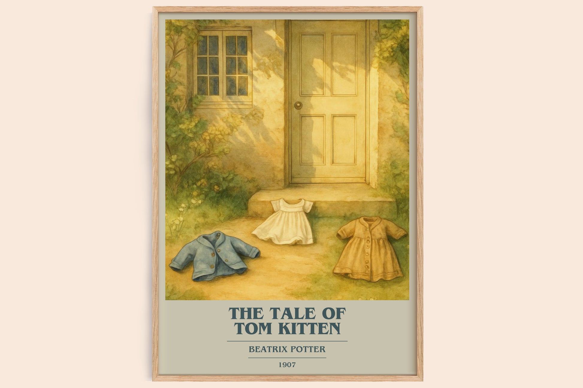 The Tale Of Tom Kitten book cover book poster by Beatrix Potter – framed literary art print