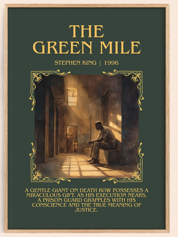 The Green Mile minimalist book poster by Stephen King – framed literary art print