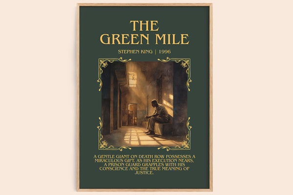 The Green Mile minimalist book poster by Stephen King – framed literary art print
