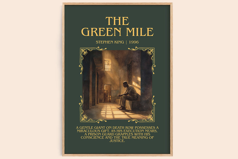 The Green Mile minimalist book poster by Stephen King – framed literary art print