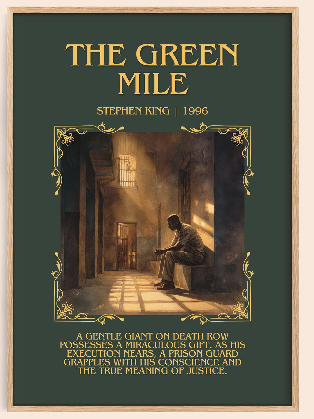 The Green Mile Minimalist Book Poster by Stephen King – book poster