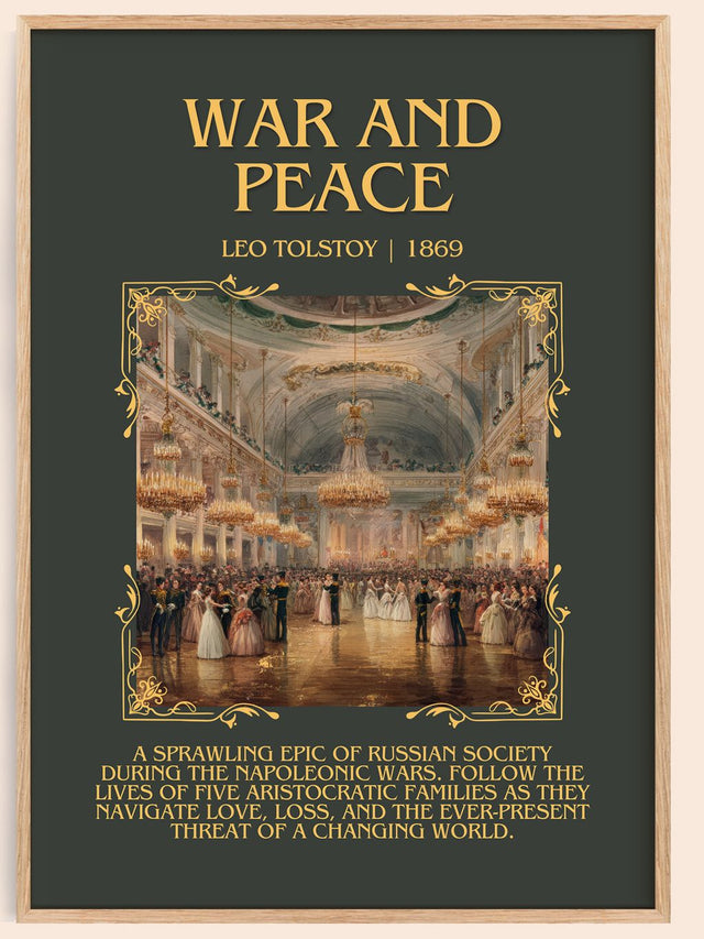War and Peace Minimalist Book Poster by Leo Tolstoi