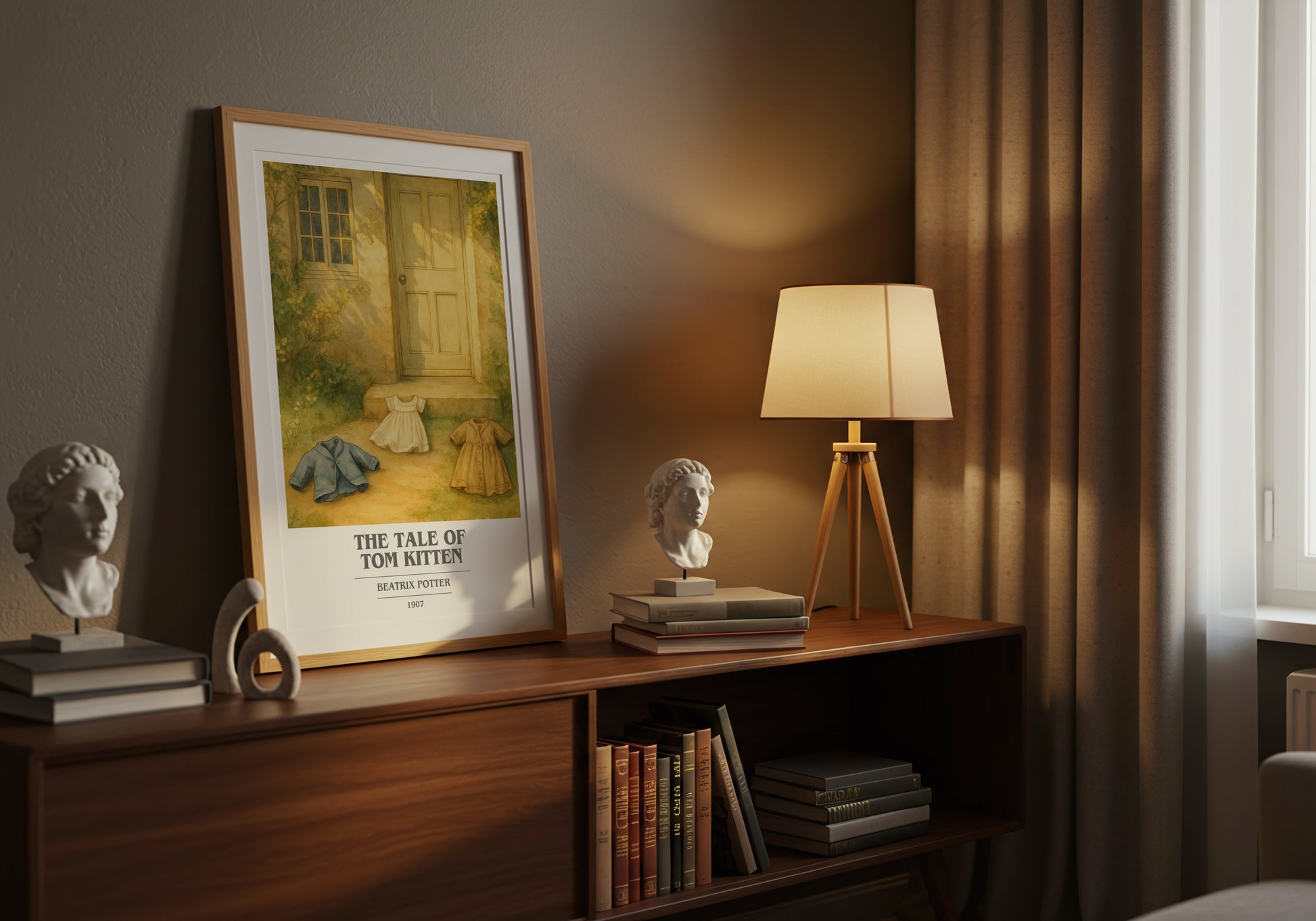 The Tale Of Tom Kitten book cover book poster framed on wall – childrens wall art