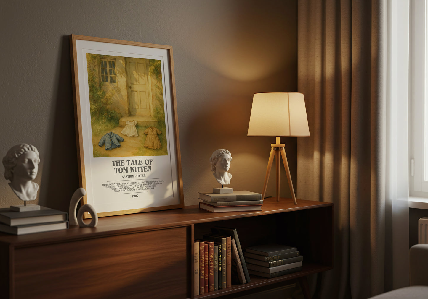 The Tale Of Tom Kitten bookish book poster framed on wall – childrens wall art