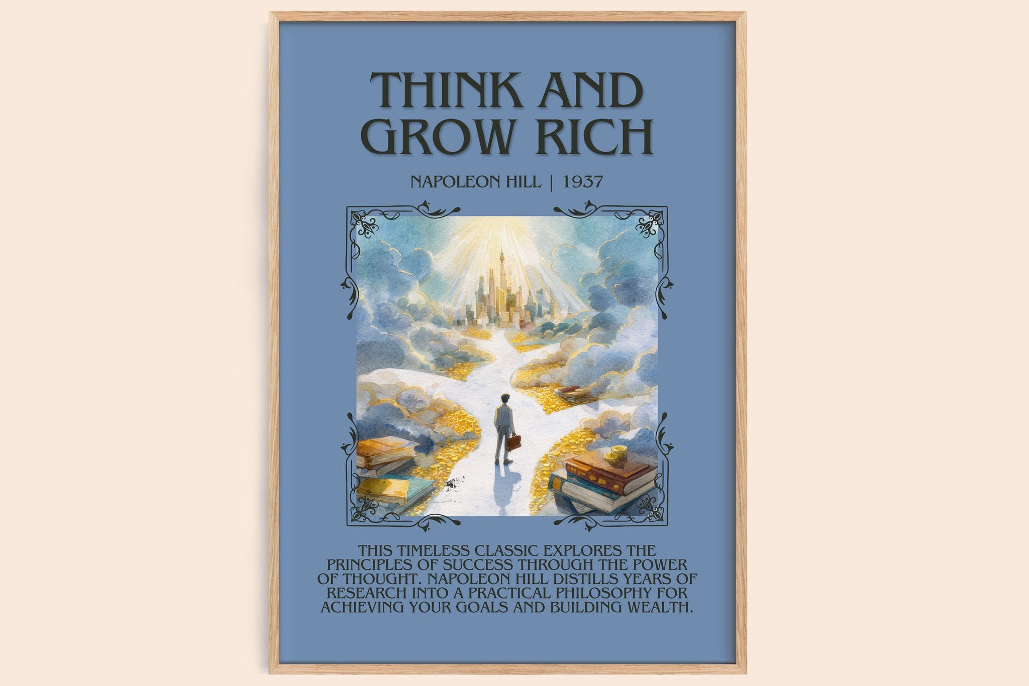 Think and Grow Rich Minimalist Book Poster by Napoleon Hill