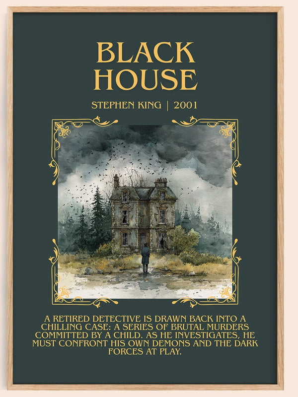 Black House minimalist book poster by Stephen King – framed literary art print