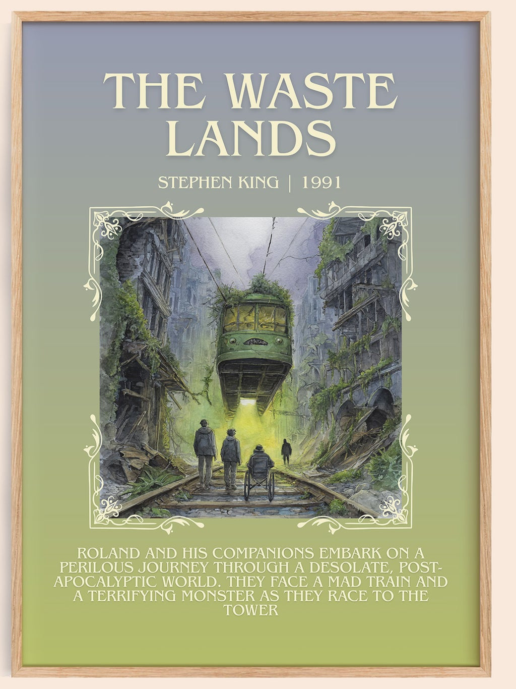 The waste lands minimalist book poster by Stephen King – framed literary art print