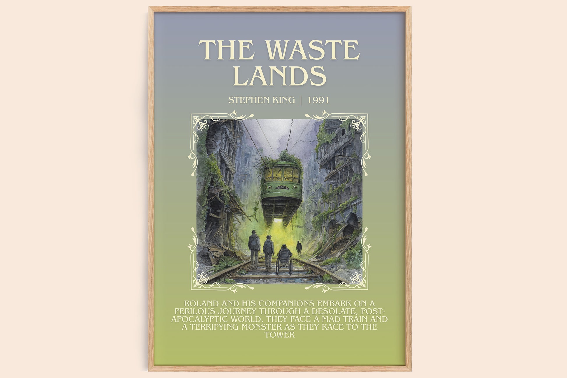 The waste lands minimalist book poster by Stephen King – framed literary art print