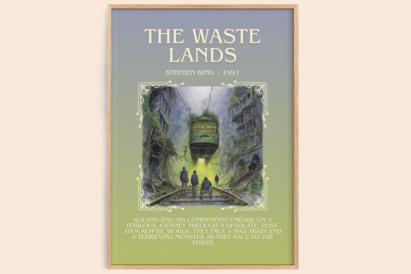 The waste lands minimalist book poster by Stephen King – framed literary art print