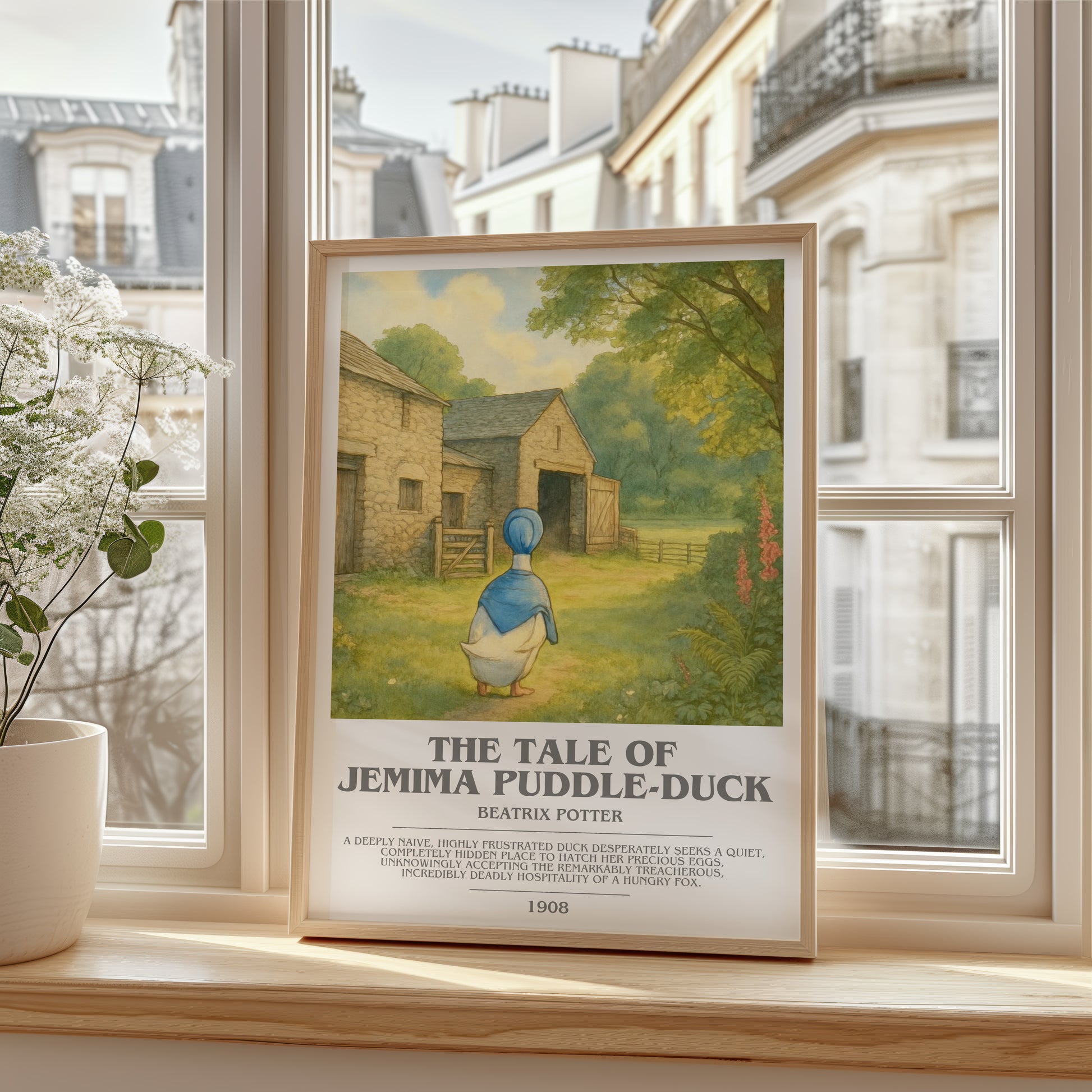 The Tale Of Jemima Puddle-Duck bookish poster colour and style options – Beatrix Potter book art