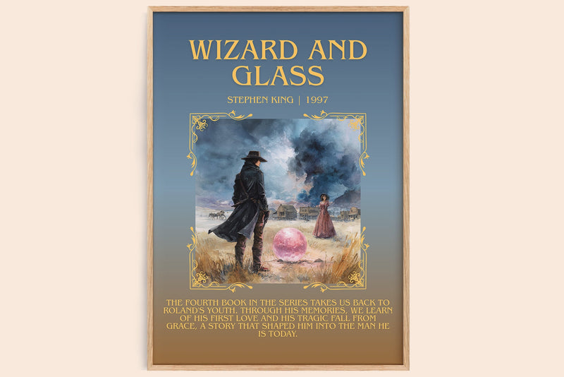 Wizard and Glass minimalist book poster by Stephen King – framed literary art print