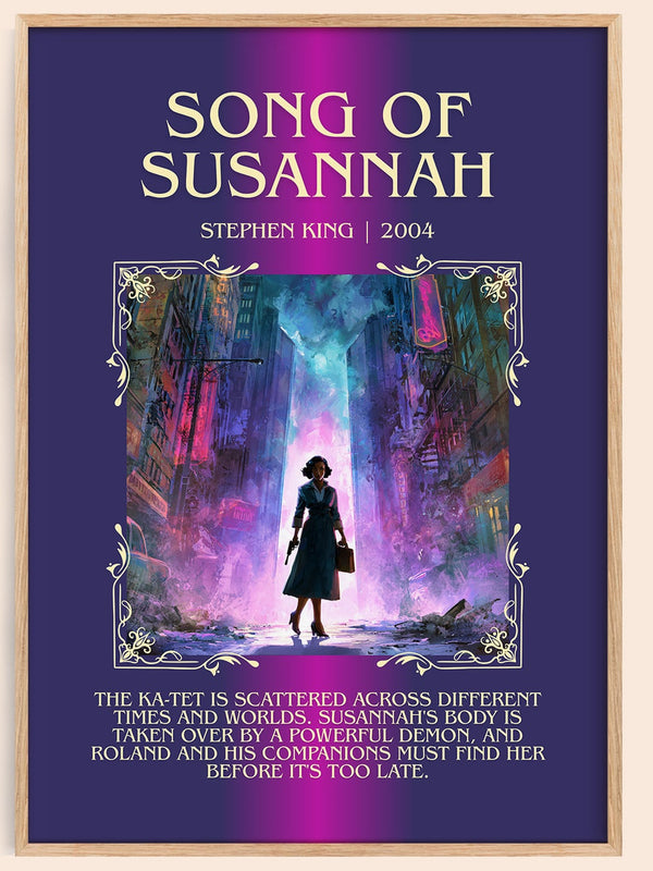 Song of Susannah minimalist book poster by Stephen King – framed literary art print