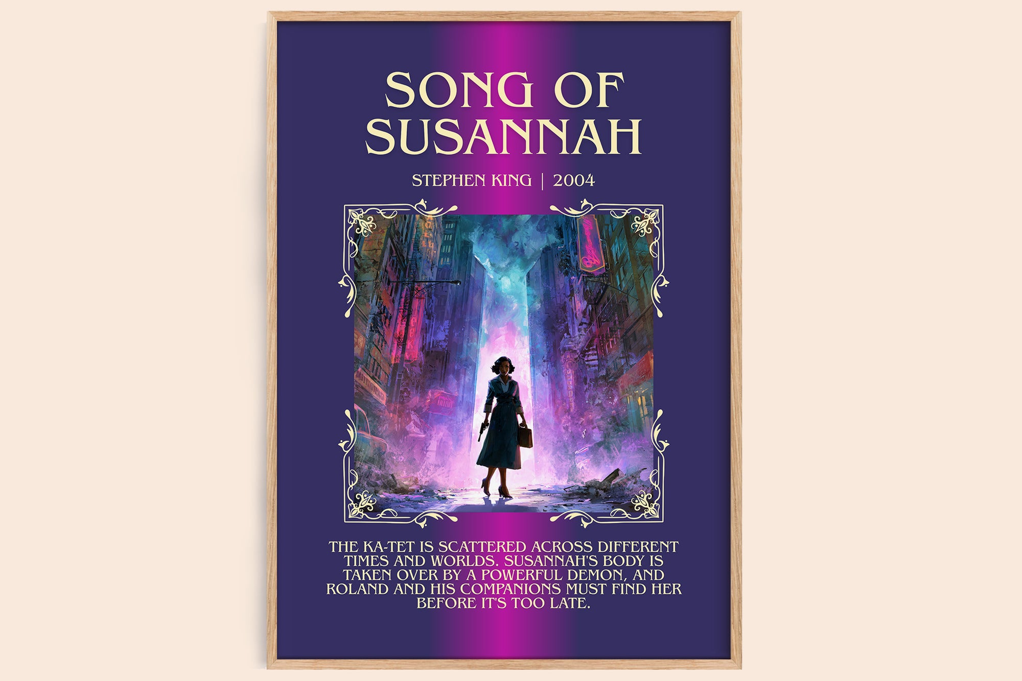 Song of Susannah minimalist book poster by Stephen King – framed literary art print