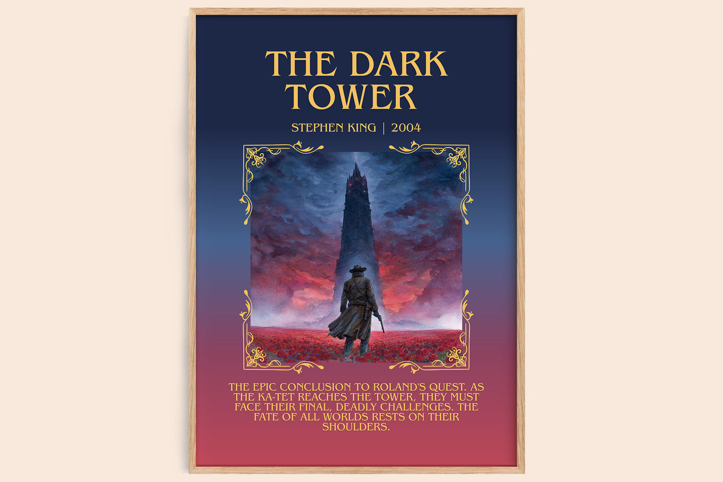 The Dark Tower minimalist book poster by Stephen King – framed literary art print