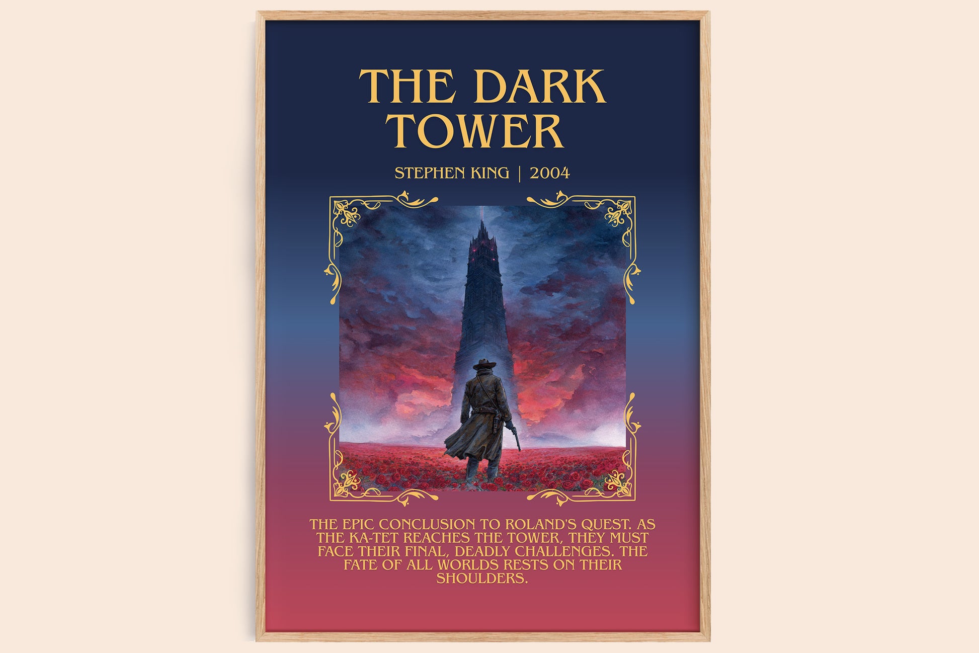 The Dark Tower minimalist book poster by Stephen King – framed literary art print