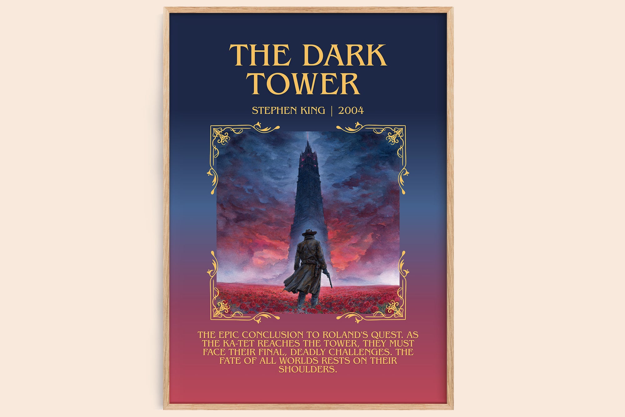 The Dark Tower minimalist book poster by Stephen King – framed literary art print